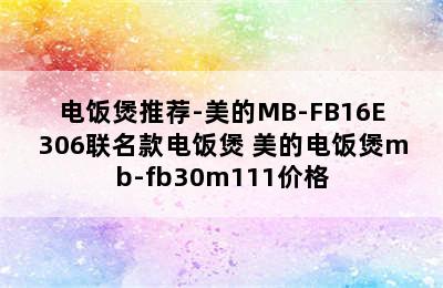 电饭煲推荐-美的MB-FB16E306联名款电饭煲 美的电饭煲mb-fb30m111价格